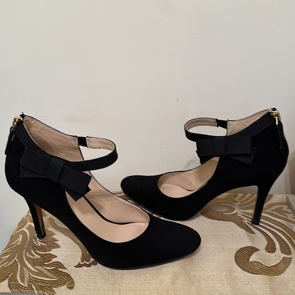 Elegant Nine West heels, size 8 1/2 8.5 - black with bow - Picture 3 of 10